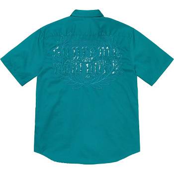 Aqua Supreme Croc Patch S/S Work Shirts | IN206SO