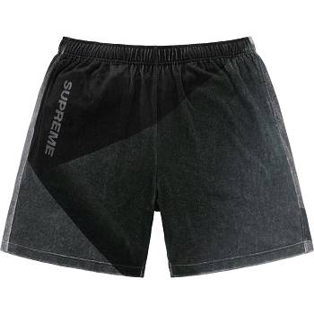 Black Supreme Geo Velour Shorts | IN228IS