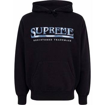 Black Supreme Logo Embroide Hoodie | IN118WY