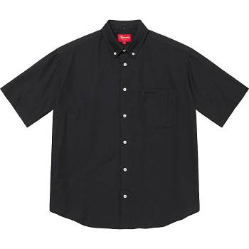 Black Supreme Loose Fit S/S Oxford Shirts | IN207DN