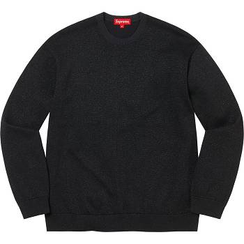 Black Supreme Metallic L/S Top Sweaters | IN258SO