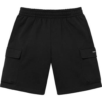 Black Supreme Small Box Baggy Cargo Sweat Shorts | IN222WY