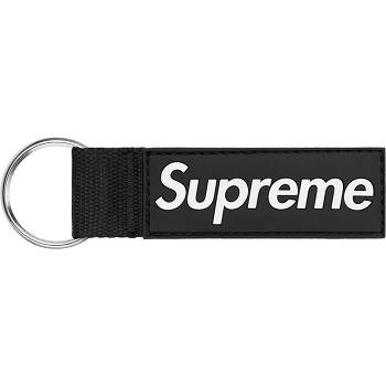 Black Supreme Webbing Keychain Accessories | IN409UT
