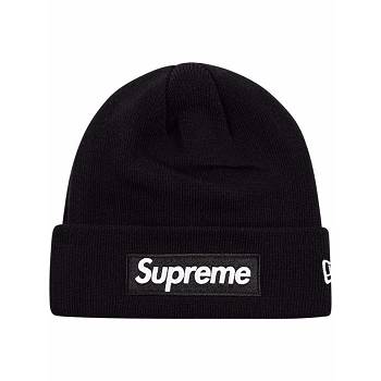 Black Supreme x New Era Box Logo Beanie Hats | IN485TV