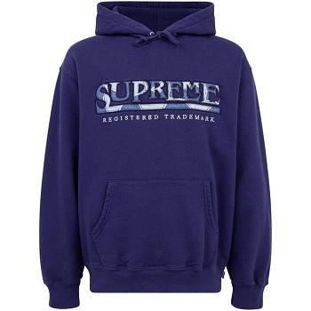 Blue Supreme Amazing Denim Logo Hoodie | IN100PQ