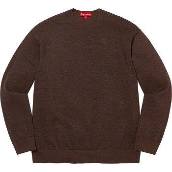 Brown Supreme Metallic L/S Top Sweaters | IN259DN