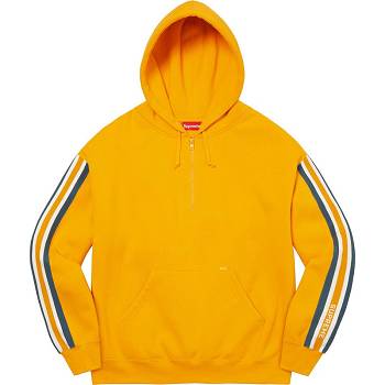 Gold Supreme Half Zip Hooded Sweatshirts | IN297NB