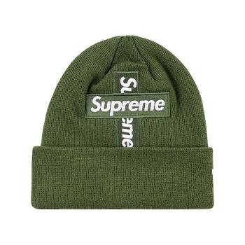 Green Supreme New Era Cross Box-Logo Beanie Hats | IN482WY