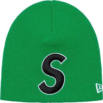 Green Supreme New Era® S Logo Beanie Hats | IN441DN