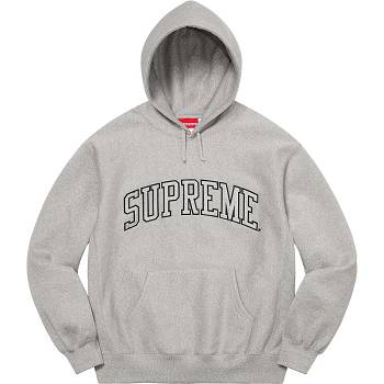 Grey Supreme Glitter Arc Hooded Sweatshirts | IN292ZG