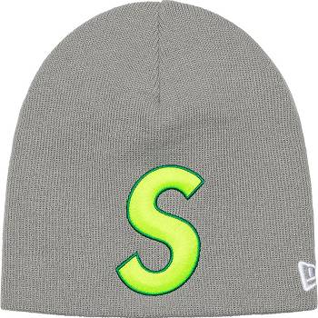 Grey Supreme New Era® S Logo Beanie Hats | IN440SO