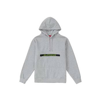 Grey Supreme Zip Pouch Hooded Sweatshirts | IN338FM
