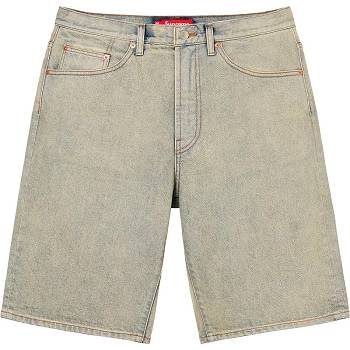 Khaki Supreme Baggy Denim Shorts | IN234FM