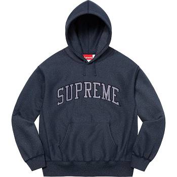 Navy Supreme Glitter Arc Hooded Sweatshirts | IN296BC