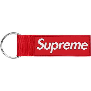 Red Supreme Webbing Keychain Accessories | IN408YU
