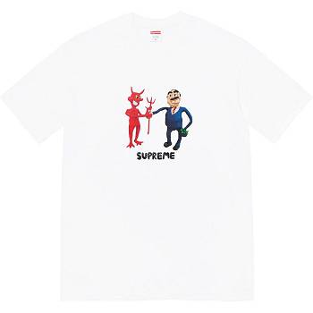 White Supreme Business Tee T Shirts | IN374BC