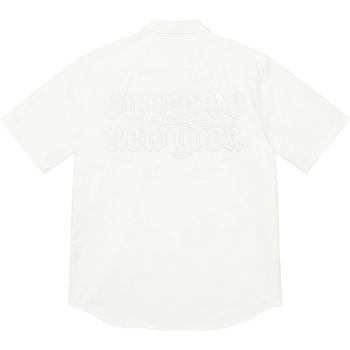 White Supreme Croc Patch S/S Work Shirts | IN205AP