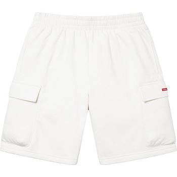 White Supreme Small Box Baggy Cargo Sweat Shorts | IN223EX
