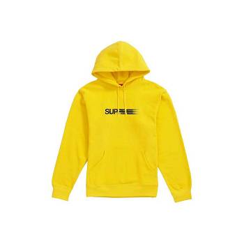 Yellow Supreme Motion Logo Hooded Sweatshirts | IN327EX