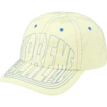 Yellow Supreme Visor Stitch 6-Panel Hats | IN463OR